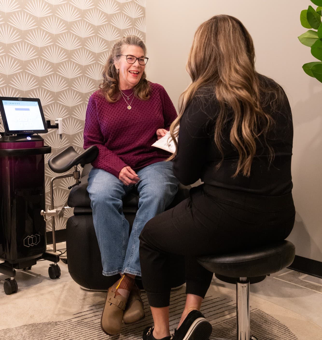 Woman discussing perimenopause